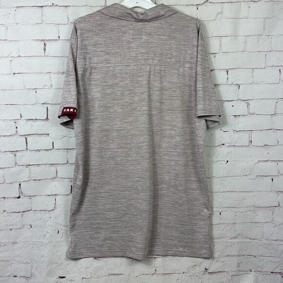 Oakley Shirt Mens Large Polo Regular Fit Golf Performance Short Sleeve Maroon - Picture 8 of 9